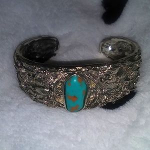Feather turquoise bracelet